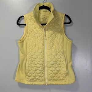 L.L. Bean Women's Light‎ Yellow Quilted Thinsulate Vest Size Small